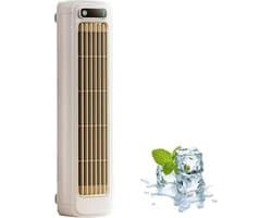 Draagbare airconditioner, stille draagbare airconditioner met 3 snelheden, ventilator zonder bladen (beige), oplaadbaar, inclusief twee haken. — afbeelding 1