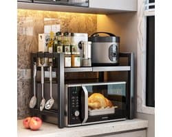 Omgoods - Verstelbare Magnetron Rek met 6 Haken