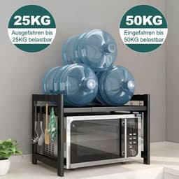 Omgoods - Uitschuifbare Magnetron Rack met 6 Haken voor Keukenorganisatie — thumbnail 5
