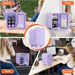 TYR® Mini Koelkast - 6L Capaciteit - Minibar - Skincare Koelkast - Paars - 26cm x 19cm x 32cm — thumbnail 5