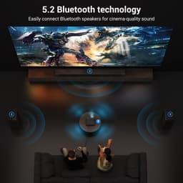 Beamer 4K Ondersteuning - 1000 ANSI Smart Projector - Full HD 1080P - WiFi 6 - Bluetooth 5.2 - Dolby Audio — thumbnail 5