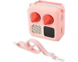 Siliconen Hoesje, Geschikt voor Yoto Mini (Editie 2024), Reistas met Verstelbare Schouderriem, Beschermhoes voor Yoto Mini-Speler, roze
