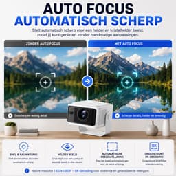 Yemtech® - Smart Beamer - Mini Projector - HY350max 500 ANSI - Full HD 1080P - 8K Ondersteuning - Android 14 - Autofocus — thumbnail 2