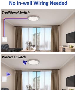 Waterdichte draadloze lichtschakelaar en ontvangerset - programmeerbaar en uitbreidbaar - tot 100 ft bereik - voor ventilatoren - 2 schakelaars + 2 ontvangers — thumbnail 2