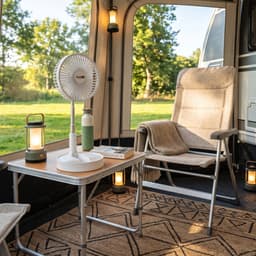 Vechline Ventilator - Oplaadbaar - 4 Ventilatiestanden - Stil - Voor Camping en Thuis — thumbnail 2