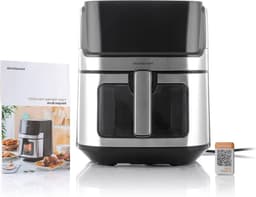 Heteluchtfriteuse - Airfryer - Gezond Koken - Transparant Venster - 6.5 Liter - Zwart RVS — thumbnail 1