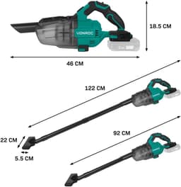 Accu Steelstofzuiger - Kruimeldief - Snelle Schoonmaak - Twee-in-één Ontwerp - 0.6L Opvangbak - Zwart — thumbnail 5
