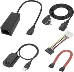 SATA PATA IDE naar USB 2.0 Adapterkabel voor 2.5" en 3.5" Hard Drives en SSD's met Voedingskabel voor PC en Laptops — thumbnail 1
