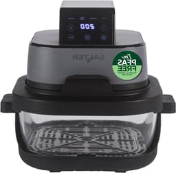 Draagbare Airfryer - Compacte Airfryer - Mealprep Gemak - Verwisselbare Schalen - 4 Liter - Grijs — thumbnail 1