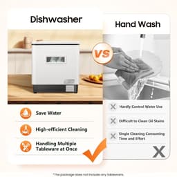 Tafelvaatwasser - Compacte vaatwasser - Keuken Gemak - Stil Werking - 6 Sets Capaciteit - Wit — thumbnail 5