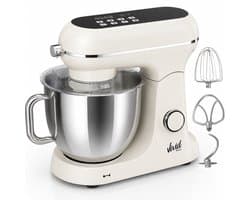 Vivid Green Luxe Keukenmixer - Touchscreen Display - 7L Mengkom - 11 Snelheden - Vaatwasserbestendig - Keukenmachine - Keukenrobot - Crème