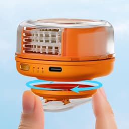 Draagbare Ventilatorclip - Halsventilator Bladeless - Persoonlijke Koeling - Vleugelloos Ontwerp - 6x7x6 cm - Oranje — thumbnail 3