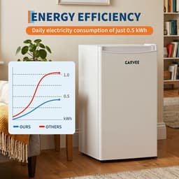 Triumpunpre Mini Koelkast 90L Wit - Grote Drankkoelkast met Vriesvak - Stille Minibar 41dB - Energieklasse E - 5 Temperatuurstanden 0-18°C - Omkeerbare Deur - Verstelbare Voet - Compacte Vrijstaande Koelkast voor Kantoor en Slaapkamer — thumbnail 5