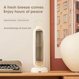 Toren Ventilator - Bladeless Cooler - Persoonlijke Verkoeling - 90 Graden Schudden - 304 mm Hoog - Wit — thumbnail 3
