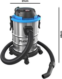 20L nat-/droogzuiger – roestvrijstalen bak, HEPA-filter, 5 meter snoer, stil ≤80dB – voor huis, auto, garage en werkplaats — thumbnail 2