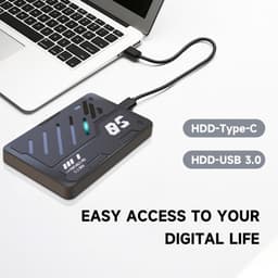 Externe SSD Harde Schijf - Draagbare Opslag - Snelle Data Overdracht - Schokbestendige Behuizing - 2.5 inch - Grijs — thumbnail 2