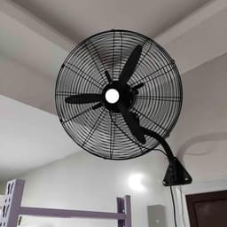 Wandventilator - Industriële Ventilator - Ruimte Koelen - 120° Oscillerend - 68 cm - Zwart — thumbnail 1