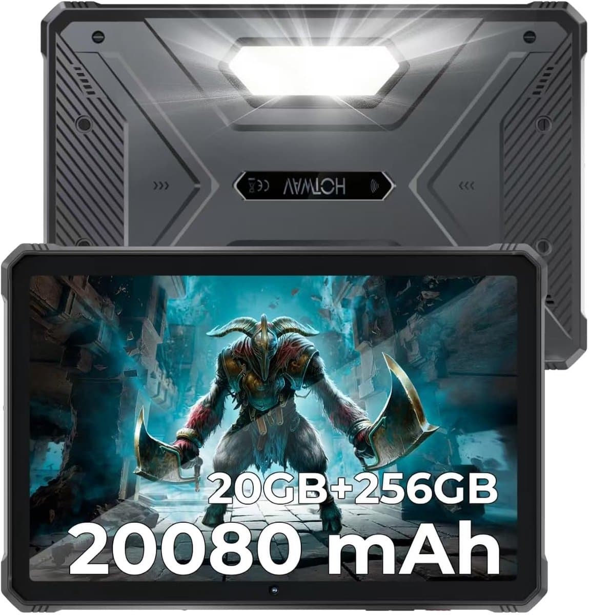 SnelShoppen - Outdoor Tablet 11 Inch met 20080 mAh Batterij, 20 GB RAM, 256 GB ROM, IP68 Waterdicht, 4G LTE, 5G WiFi, GPS, Perfect voor Camping en Avo — afbeelding 1