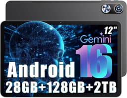 SnelShoppen - 12 Inch Android Tablet 2K Scherm, 16GB RAM + 128GB ROM, T615 Octa-Core, 16MP Dual Camera, 8000mAh, Dual-band WiFi, Face ID, GPS — thumbnail 1
