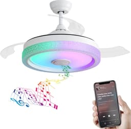 HAUSS SPOLE Plafondventilator – 42 Inch – 32W LED-Verlichting Met Drie Witstanden En RGB – PC – Wit – Met Afstandsbediening En Zomer-Winterfunctie — thumbnail 5