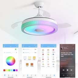 HAUSS SPOLE Plafondventilator – 42 Inch – 32W LED-Verlichting Met Drie Witstanden En RGB – PC – Wit – Met Afstandsbediening En Zomer-Winterfunctie — thumbnail 3