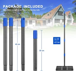 SnelShoppen - Professionele Grasmaaier Riek - Zwart Metaal - 152 cm - Efficiënt Grondniveaueren - Glad Randontwerp - Tuin Gereedschap voor Perfecte Gr — thumbnail 4