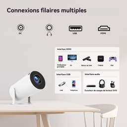 SnelShoppen - Draagbare Projector Wifi Bluetooth Projector 4K Compatibel met 1080P Native 180° Rotatie Keystone voor Buiten en Thuisbioscoop — thumbnail 5