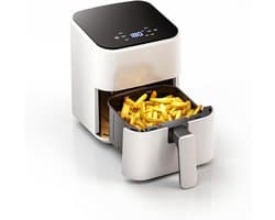 KIRA® Mini-Heteluchtfriteuse - Kleine Airfryer - Mini Compact & Stil, Antiaanbaklaag - Wit - 26 x 21cm x 28cm