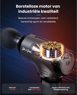 SnelShoppen - Professioneel Massagepistool voor Diepe Weefselmassage, Warmte- & Koudekop, Ergonomisch Ontwerp, 10mm Amplitude, 4000mAh, USB-C Opladen, — thumbnail 4