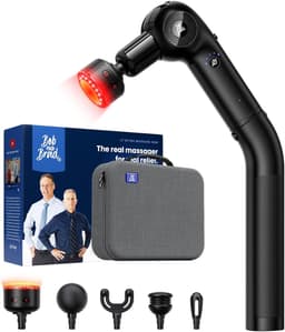 SnelShoppen - Ultra Massagepistool met Warmte & Infrarood Licht - Draagbaar Spierherstel met Verlengbare Handgreep, 6 Opzetstukken, USB-C, Voor Rug & — thumbnail 1