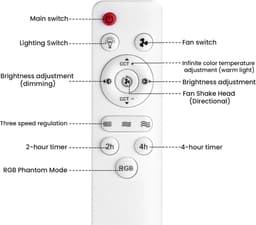 KZQ Plafondventilator - Wit - Incl 23W Lamp - Licht Apart Schakelbaar - Afstandsbediening - Dimbaar - Traploos Instelbare Lichtkleur - Nachtlampje - Geheugenfunctie - 3 Snelheden - Timer - Zomer En Wintermodus — thumbnail 2