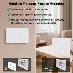 SnelShoppen - Smart Wireless Thermostat WiFi met RF Ontvanger 5A voor Verwarming, Programmeerbare Thermostaat voor Boiler, Compatibel met Alexa, Tuya/ — thumbnail 3