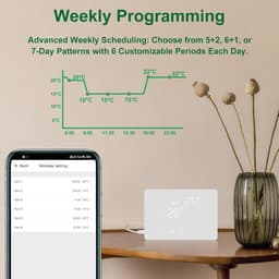 SnelShoppen - Smart Wireless Thermostat WiFi met RF Ontvanger 5A voor Verwarming, Programmeerbare Thermostaat voor Boiler, Compatibel met Alexa, Tuya/ — thumbnail 4