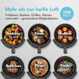 Hete Lucht Frituur - Airfryer Frituur - Gezond Koken - 8 Programma's - 5 Liter - Zwart — thumbnail 2