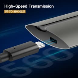 Externe SSD - Draagbare Harde Schijf - Snelle Data Opslag - Compact en Lichtgewicht - 512 GB - Grijs — thumbnail 3