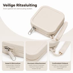 Siliconen Oordopjes Etui - Oortjes Opberghoesje met Rits - Voor Oortjes, Laadkabels, USB-kabels en Sleutels - Compacte Opbergcase 9 x 9 x 3 cm - Wit — thumbnail 3