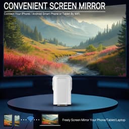 SnelShoppen - Draagbare Beamer 1080p Mini-Projector 4K Wifi 6 Android 11 200 ANSI Externe Luidspreker Bluetooth 5.4 HDMI Thuisbioscoop Voor Feest Camp — thumbnail 5