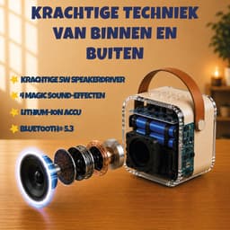 DUTCHPOWER Karaoke Set met 2 Draadloze Microfoons - Roze - Bluetooth 5.3 Speaker - USB-C Oplaadbaar - LED Lichteffecten — thumbnail 4