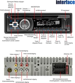 ESSGOO 1 DIN Autoradio met CD speler - Bluetooth - MP3-speler - USB AUX Bluetooth - Handsfree bellen - FM Radio — thumbnail 2