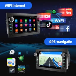 ESSGOO Android 15 Autoradio Geschikt Voor Opel Astra H Corsa C/D Meriva Zafira B - 4GB + 64GB - Draadloos Apple Carplay & Android Auto - 7-inch Touchscreen - GPS-Navigatie - Bluetooth & Wifi — thumbnail 2