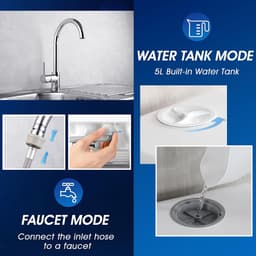 Tafelblad Vaatwasser - Compacte Afwasser - Keuken Reinigen - 6 Programma's - 4 Personen - Wit en Zwart — thumbnail 4