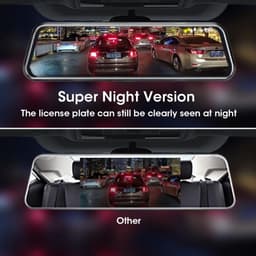 SnelShoppen - Spiegel-dashcam met achteruitrijcamera, 10 inch touchscreen, FHD 1080P, autocamera met 170 graden groothoek en nachtzicht, inclusief 10 — thumbnail 2