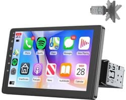 ESSGOO 1Din Autoradio - Apple Carplay & Android Auto - 9 inch HD verstelbaar scherm - USB, Aux, Bluetooth - Verstelbaar Display