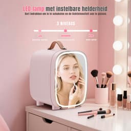 Lìon® Mini Koelkast - Minibar - 4L Capaciteit - Skincare Koelkast - Roze - 29cm x 21cm x 30cm — thumbnail 5