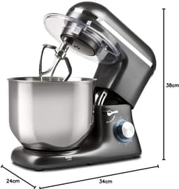 Lìon® Deegmachine - Mixer met Kneedhaak - Kneedmachine - Grijs - 34cm x 25cm x 38cm — thumbnail 2