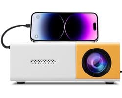 SnelShoppen - Draagbare Mini-Projector 1080p, 6000 lm, Intelligente Helderheid, Voor Thuisbioscoop, Reizen, Vergaderingen, Games, Automatische Correct