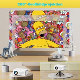 SnelShoppen - Mini Beamer Bluetooth Projector Full HD 1080P Draagbare Filmprojector voor iOS, Android, Windows - Compatibel met TV Stick/HDMI/Smartpho — thumbnail 4