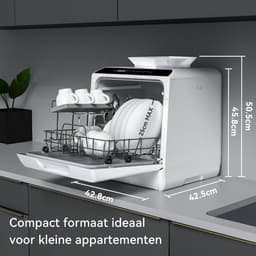 Tafelvaatwasser - Mini vaatwasser - Snel vaat reinigen - Met of zonder aansluiting - 4 couverts - Wit — thumbnail 4