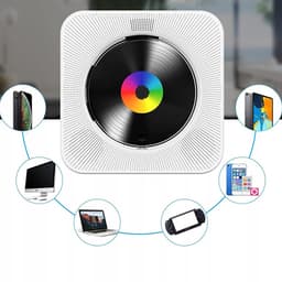 Draagbare CD Speler - 5-in-1 CD Speler Bureau - Multifunctionele - Bluetooth - FM Radio - USB - AUX - Afstandsbediening - Voor Slaapkamer en Woonkamer - Wit — thumbnail 5