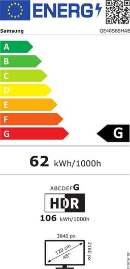 Samsung QE48S85H - Televisie - 48 inch - OLED - 4K Ultra HD - HDR-ondersteuning - Dolby Atmos - Tizen - Benelux model — thumbnail 2